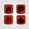Set of icons - Thumb up, Home, Message and Wi fi icons
