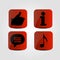 Set of icons - Thumb up, Message, Info and Music note icons