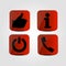 Set of icons - Thumb up, Power, Info and Phone icons