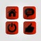 Set of icons - Thumb up, Power, Message and Home icons