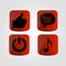 Set of icons - Thumb up, Power, Message and Music note icons