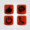 Set of icons - Thumb up, Power, Message and Phone icons