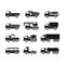 Set of icons of trucks