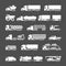 Set icons of trucks, trailers and vehicles