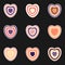 set of icons for valentine. Groovy retro set for valentine