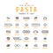 Set of icons varieties of pasta