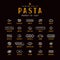 Set of icons varieties of pasta