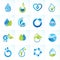 Set of icons for water and nature