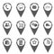 Set of icons for web or markers on maps