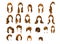 Set of illustrated hairstyles