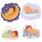Set illustration babies sleep