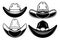 Set of illustration of cowboy hat isolated on white background. Design element for poster, card, banner, sign, emblem