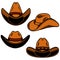 Set of illustration of cowboy hat isolated on white background. Design element for poster, card, banner, sign, emblem