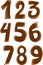 Set of illustrations chocolate numbers