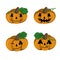 Set of illustrations, Festive pumpkin character, Joyful Laughter, Angry Pumpkin, Cartoon, vector