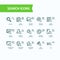 Set of illustrations fine line icons of analysis, search of information. Pixel perfect