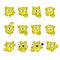 Set illustrations isolated character cartoon cat stickers emoticons with different emotions for site, info graphic, video,