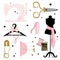 Set of illustrations `Sewing objects`