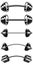 Set of illustrations of weightlifting barbell. Design element for logo, label, sign, emblem, banner.