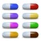 Set Image Multicolored Tablet Lying in a Two Row