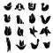 Set of images of birds, simple symbols