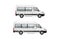 A set of images of variants of passenger minibuses with an extended and shortened base. Urban transport