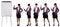 Set of images of young attractive business woman standing with a