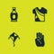 Set Indian vase, symbol hand, Kite and man dress icon. Vector