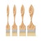 Set of industrial brushes with a wooden handle on white background. Paint brush for working with paints during repair or