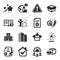 Set of Industrial icons, such as Algorithm, University campus, Technical documentation symbols. Vector