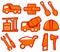 Set industrial tools isolated icons