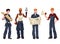 Set of industrial workers - foreman, builder, bricklayer, architect