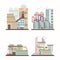 Set of industry buildings in vector