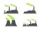 Set of industry factory building icons. Plant and factory, power