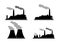 Set of industry manufactory building icons