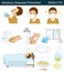 Set of Infectious diseases prevention clipart - Male student