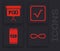 Set Infinity, Chalkboard, Square root and Mobile calculator interface icon. Vector