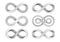 Set of Infinity signs made of different types of torsion and intersection.