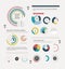 Set of info-graphic pie charts