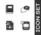 Set Information, Notebook, Journalistic investigation and Speech bubble chat icon. Vector