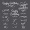 Set inscriptions happy birthday