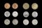 Set of insular countries coins