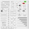 Set of interface navigation buttons, sliders, media buttons