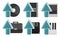 Set of Internet Media Uploading Storage Icons