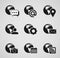 Set of internet related icons with stylized globe