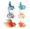 Set invalid. Collection of silhouettes of various disabilities a