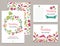 Set of invitational floral cards