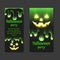 Set invitations Halloween party with clear mucus dripping