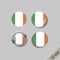 Set of IRELAND flags round badges.