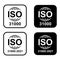 Set of Iso 31000 icon. Risk Management. Standard quality symbol. Vector button sign isolated on white background